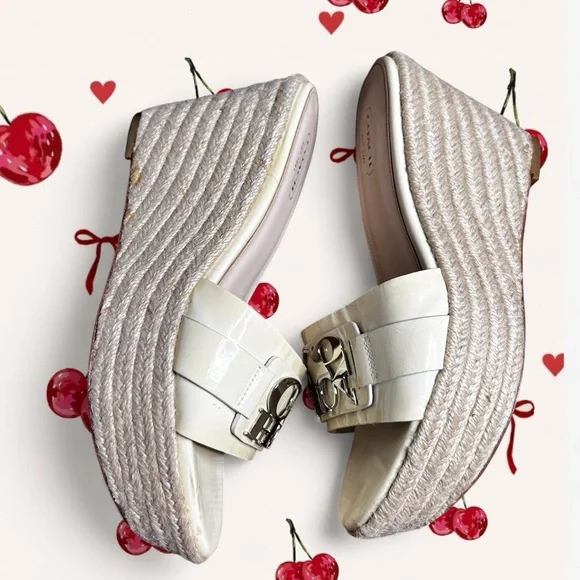 Coach Women's Beige Logo Mules - Picture 3 of 4